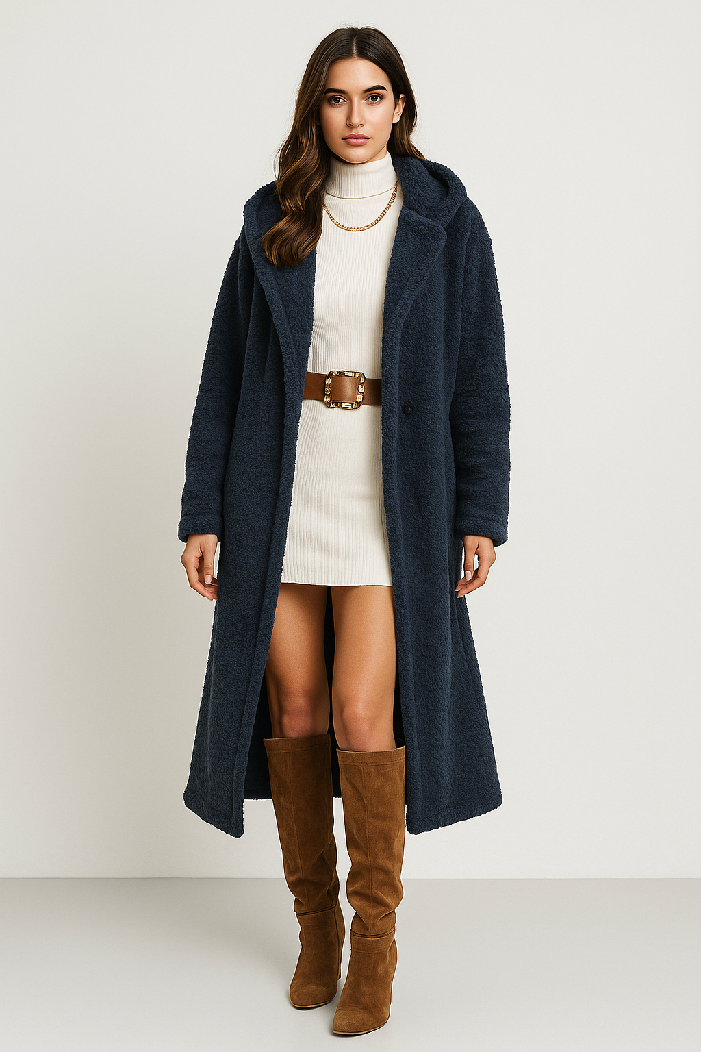 Coat – Long – Hooded – Relaxed Fit – With Pockets