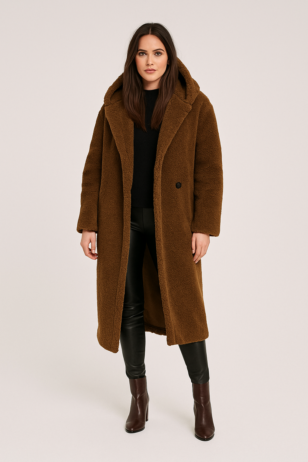 Coat – Long – Hooded – Relaxed Fit – With Pockets