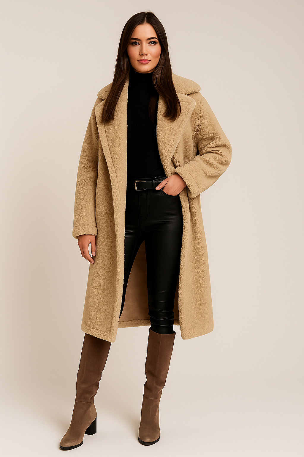 Coat – Long – Hooded – Relaxed Fit – With Pockets