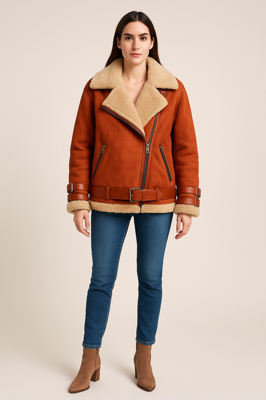 Jacket – Biker Style – Warm Lining – City Look – Zip Closure