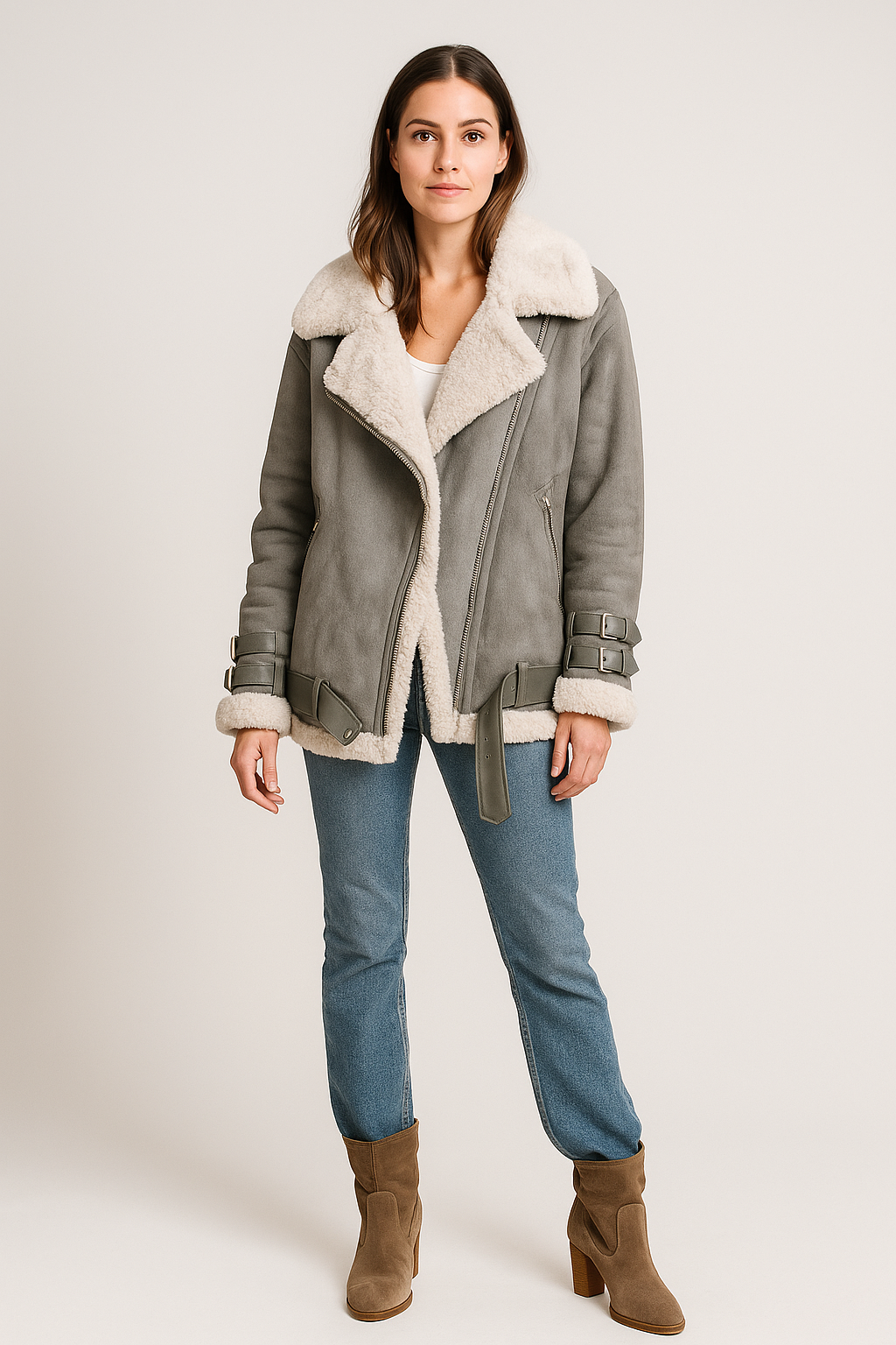 Jacket – Biker Style – Warm Lining – City Look – Zip Closure