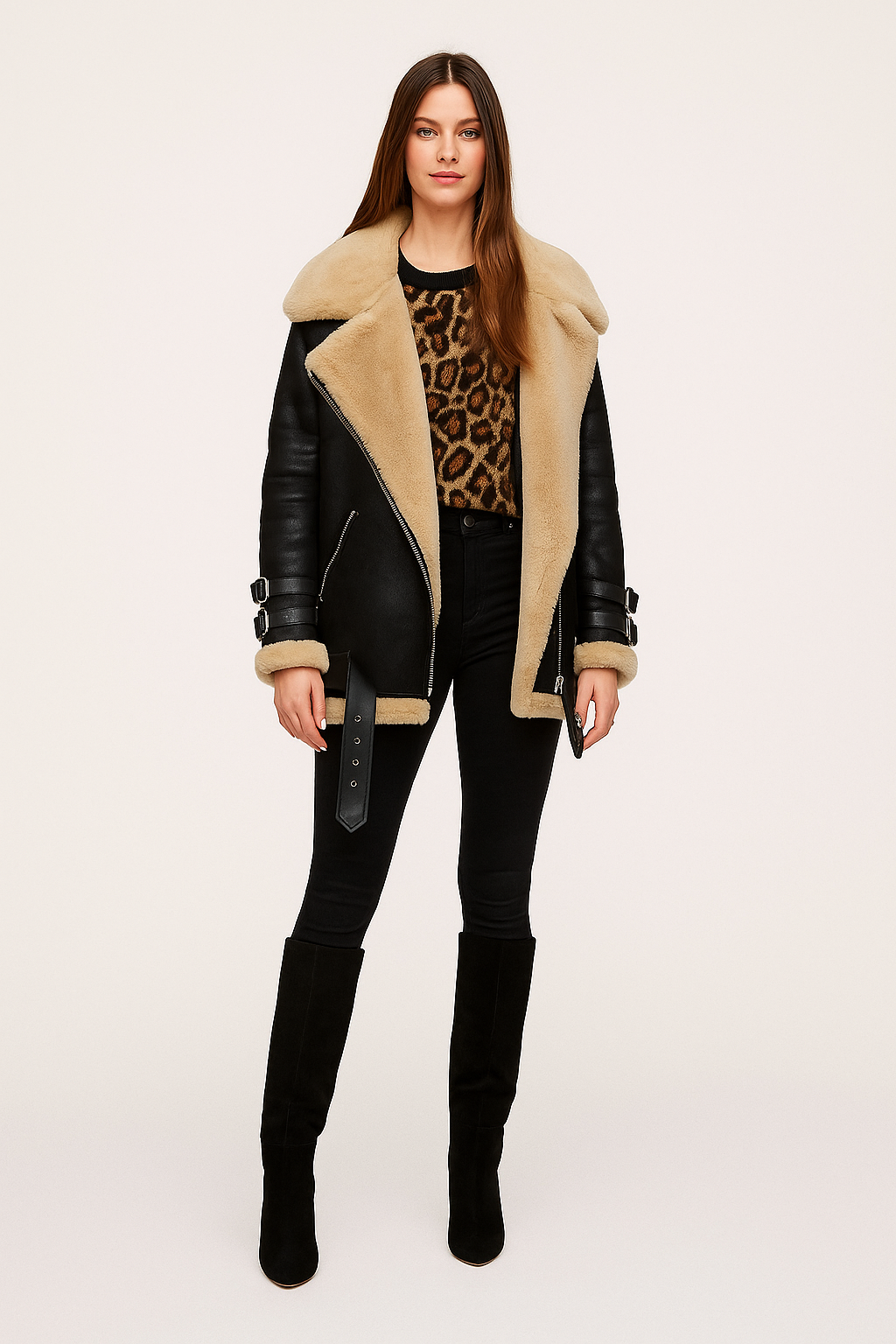 Jacket – Biker Style – Warm Lining – City Look – Zip Closure