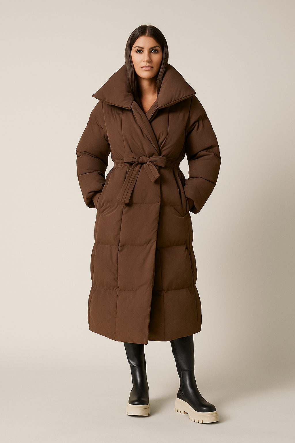 Jacket – Long Fit – Belted Waist – Elegant Design – Cold Season