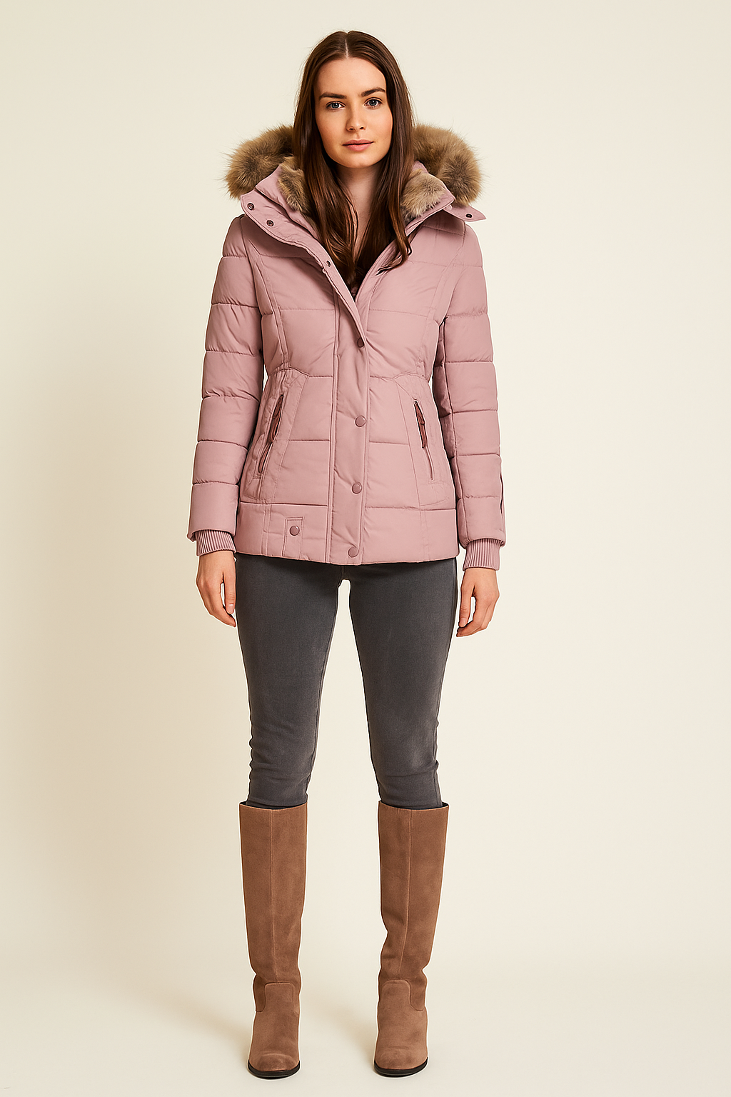 Slim Fit Hooded Puffer Jacket – Women's Winter Coat – Warm & Stylish Outerwear