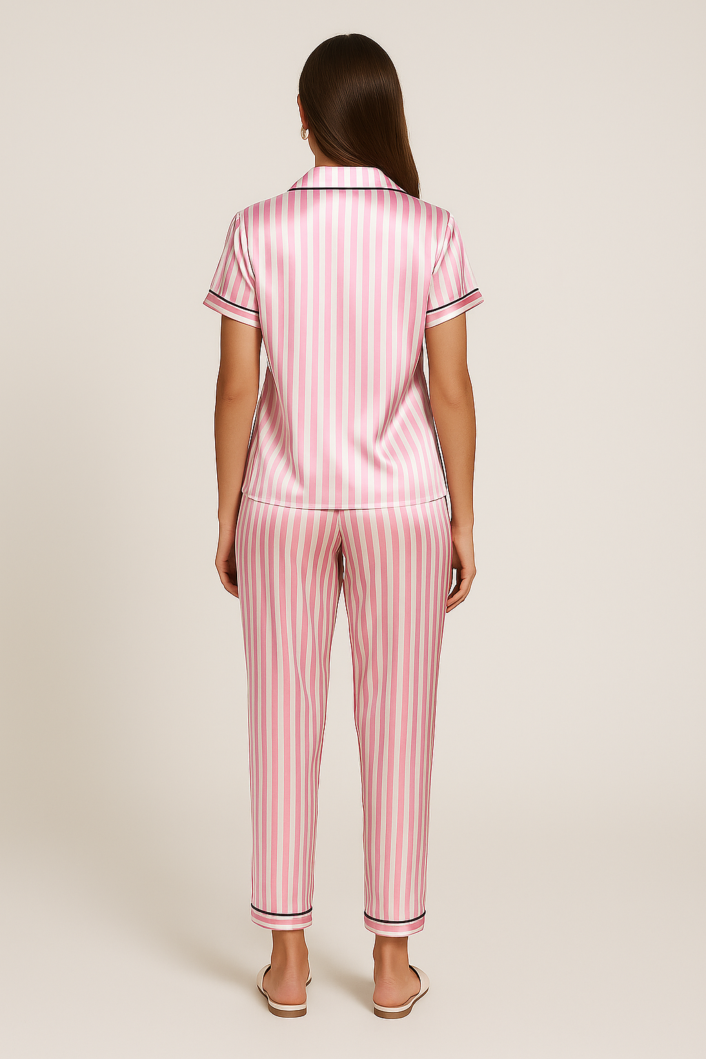 Striped Pink Women's Pyjama Set – Classic Comfort with a Modern Twist