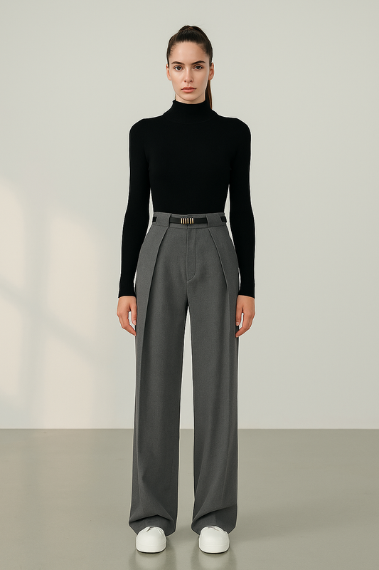 Trousers – High Waist – Long Length – Shift Fit – Woven Fabric