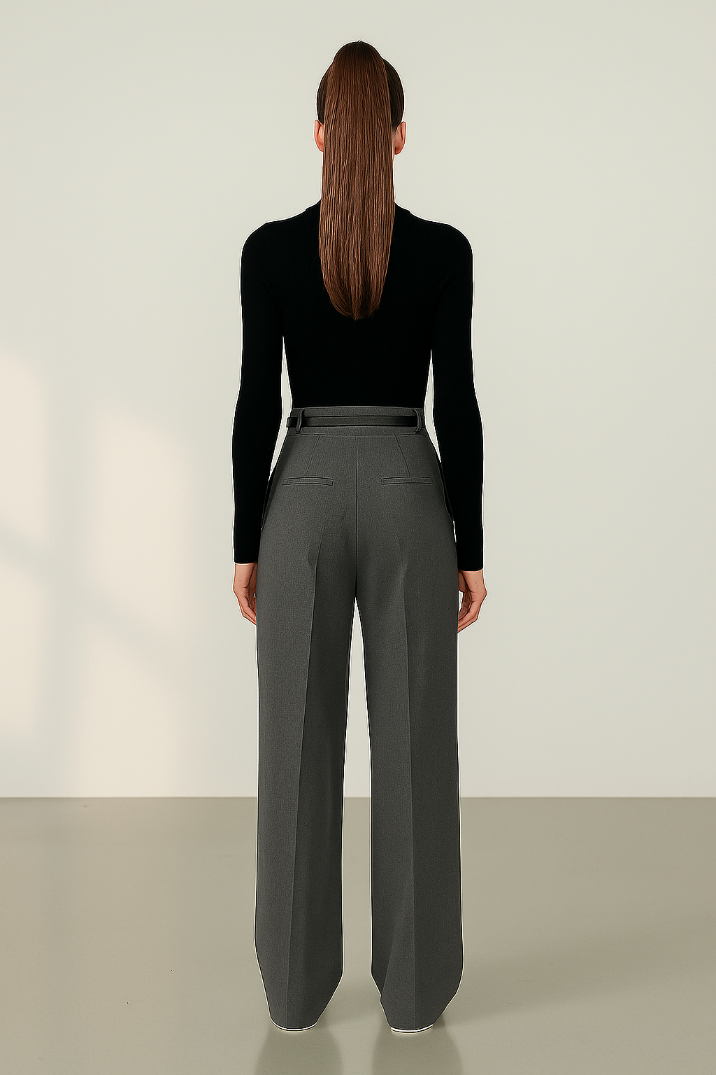Trousers High Waist Long Length Woven