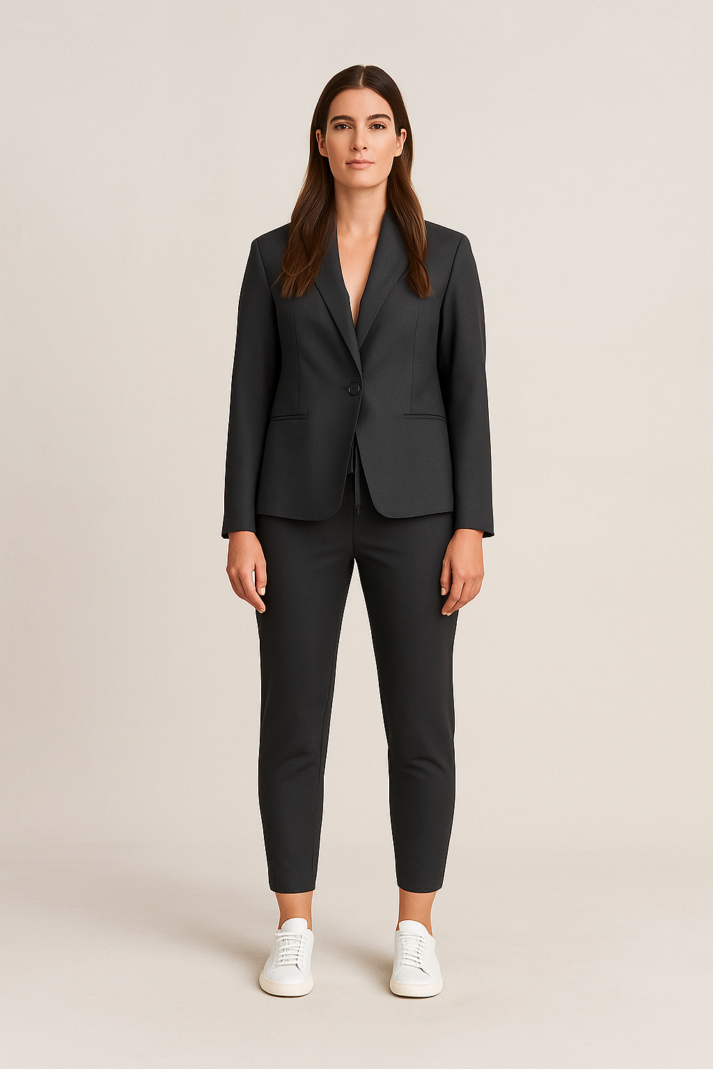 Tailored Blazer Set with Tapered Drawstring Trousers