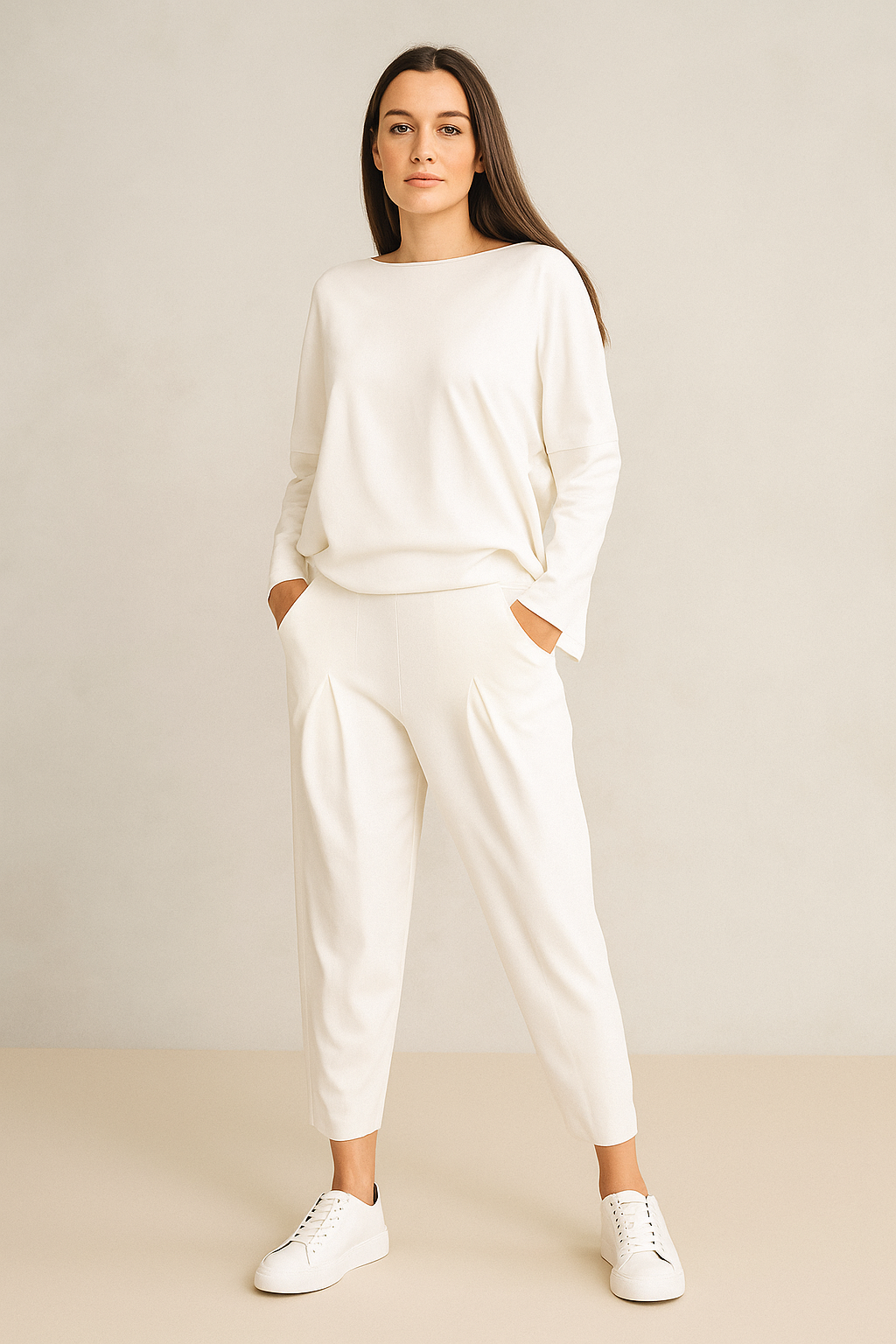 Two Piece Leisure Suit Women Relaxed Fit Casual Autumn Style