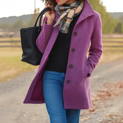 Women's Single Breasted Tailored Winter Coat