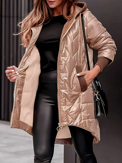 Women's Longline Quilted Puffer Coat