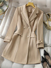 Women's Double-Breasted A-Line Midi Coat