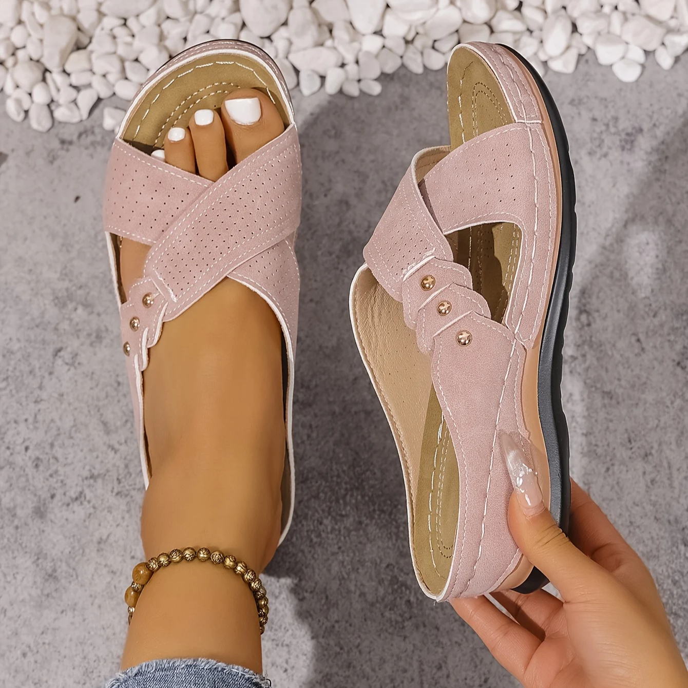Wedge Sandals With Anti-Slip Sole