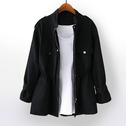 Women's Cargo Style Drawstring Waist Jacket