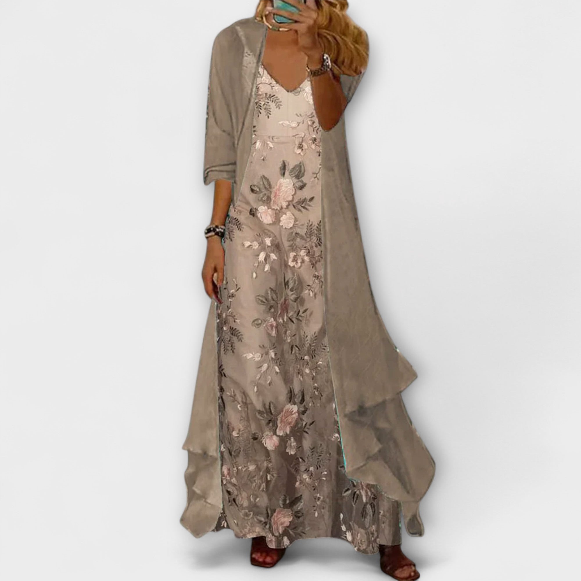 Elegant Maxi Dress Two-Piece Set