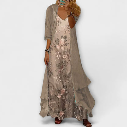 Elegant Maxi Dress Two-Piece Set