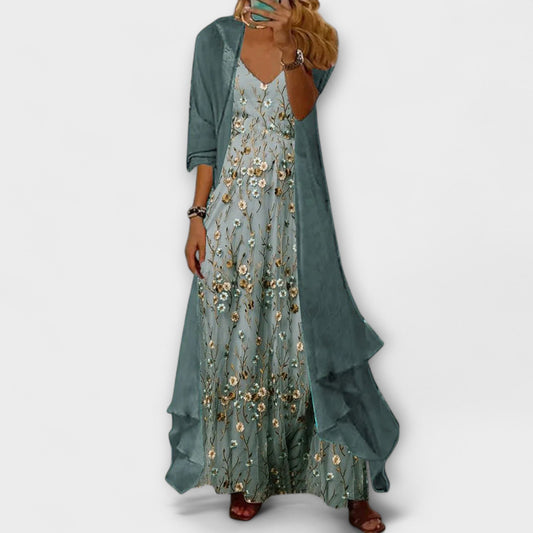 Elegant Maxi Dress Two-Piece Set