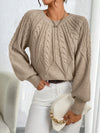 Women's Cable Knit Lantern Sleeve Jumper