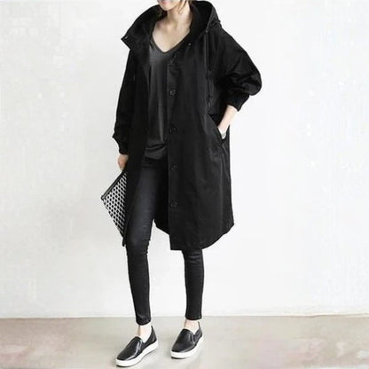 Women's Longline Button-Up Street Style Coat