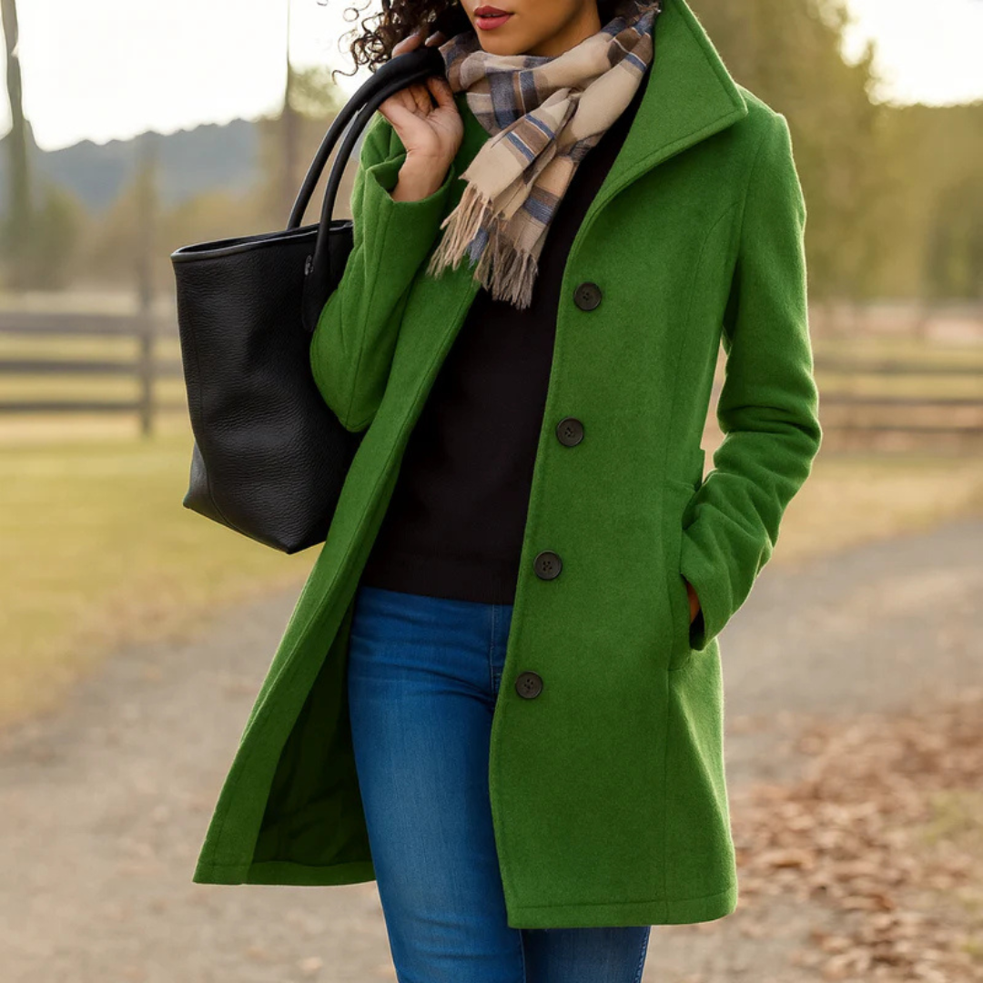 Women's Single Breasted Tailored Winter Coat