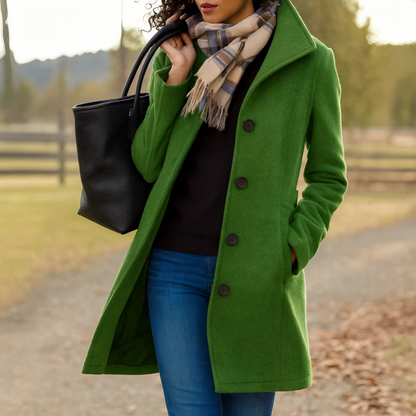 Women's Single Breasted Tailored Winter Coat