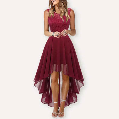 Sleeveless High-Low Dress for Wedding Guests
