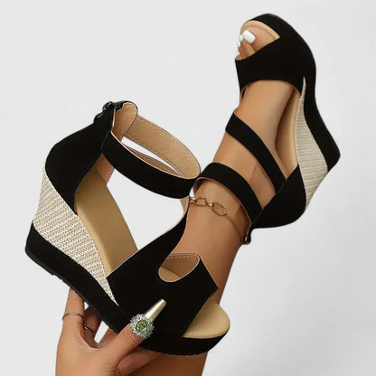 Wedge Sandals With Elastic Straps