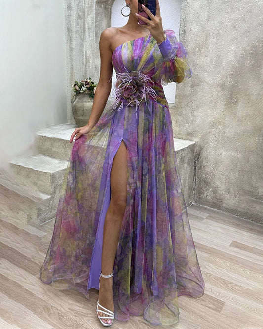 Long Sleeve Tailored Dress with Front Slit