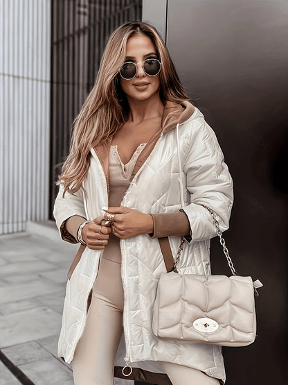 Women's Longline Quilted Puffer Coat