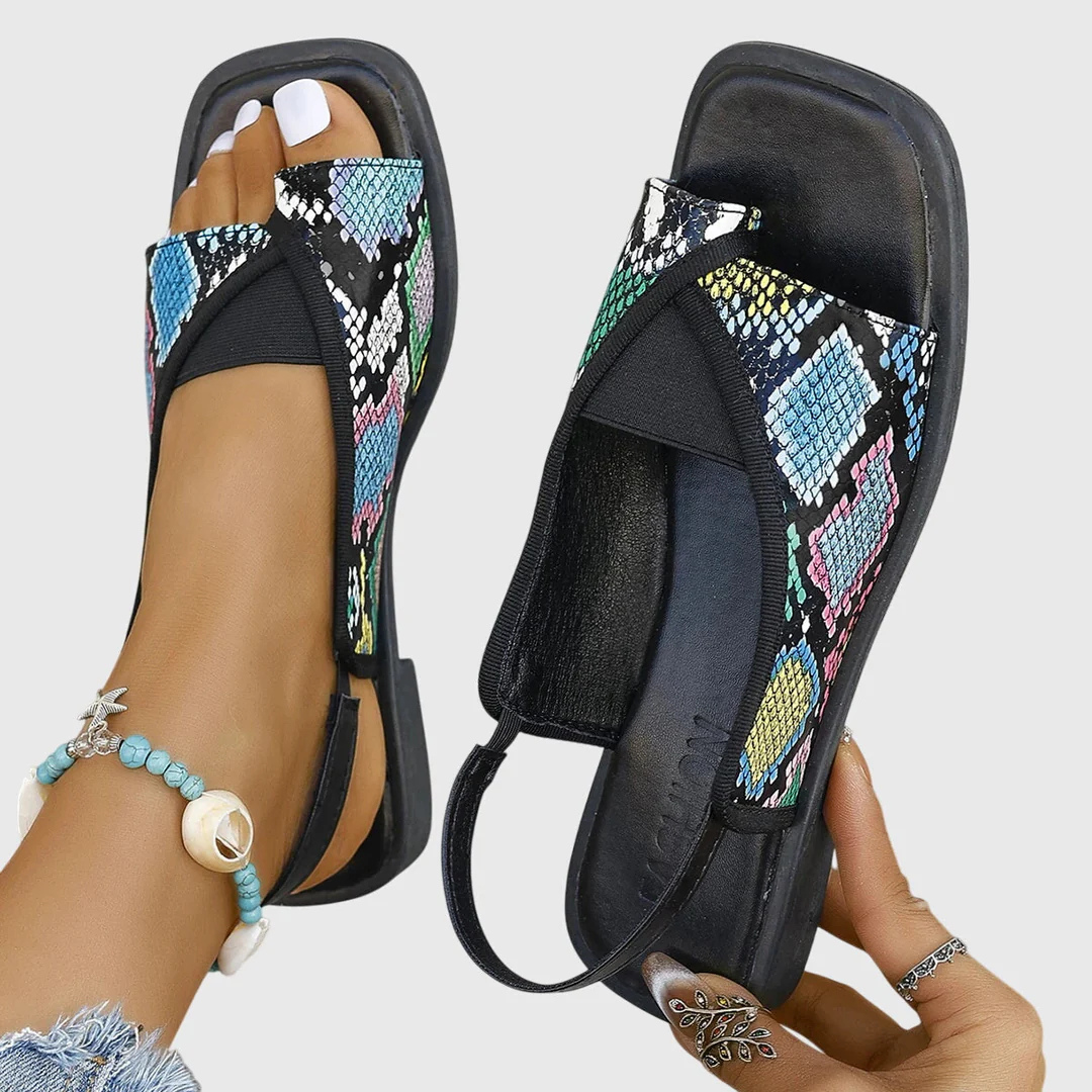 Square Toe Slip-On Flat Sandals