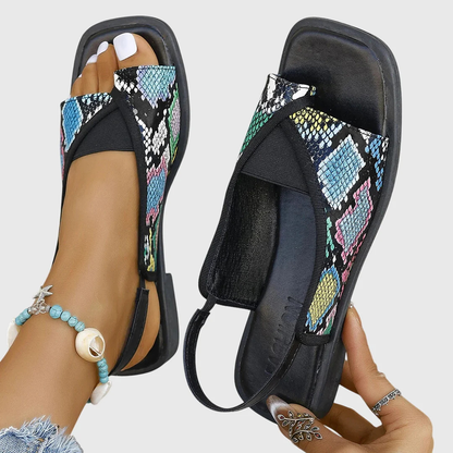 Square Toe Slip-On Flat Sandals