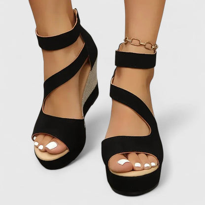 Wedge Sandals With Elastic Straps