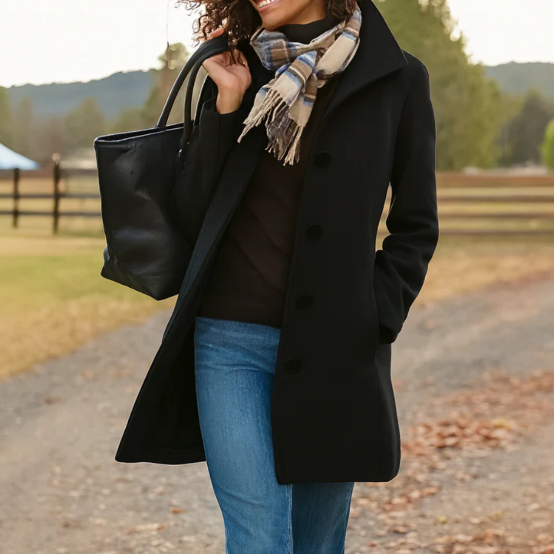 Women's Single Breasted Tailored Winter Coat