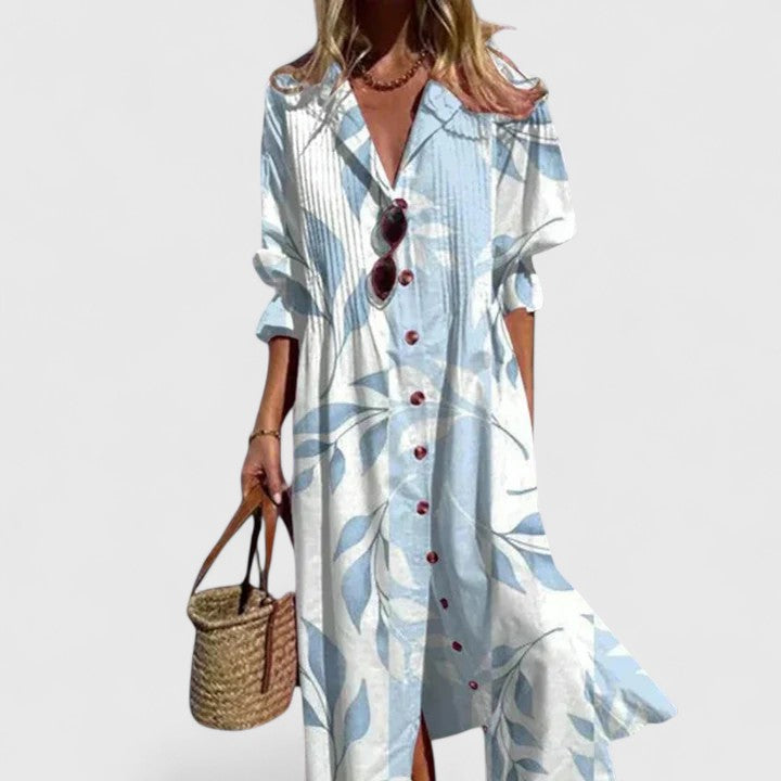 Elegant Boho Dress With Bold Print