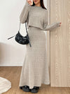 Women's Ribbed Knit Crop Top and Maxi Skirt Set