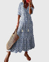 Boho Vintage V Neck Summer Dress