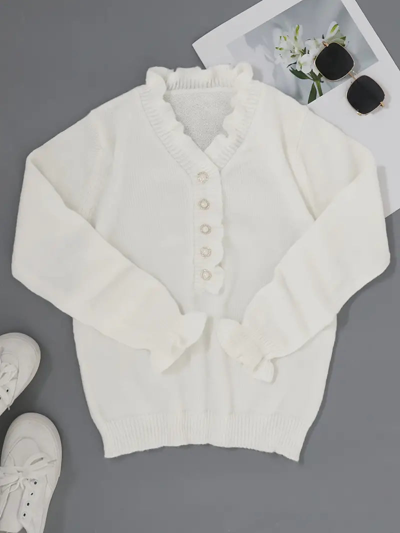 Women's Ruffle Detail Knit Jumper