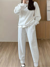 Women's Twist Knit Sweatshirt and Wide-Leg Trousers Set