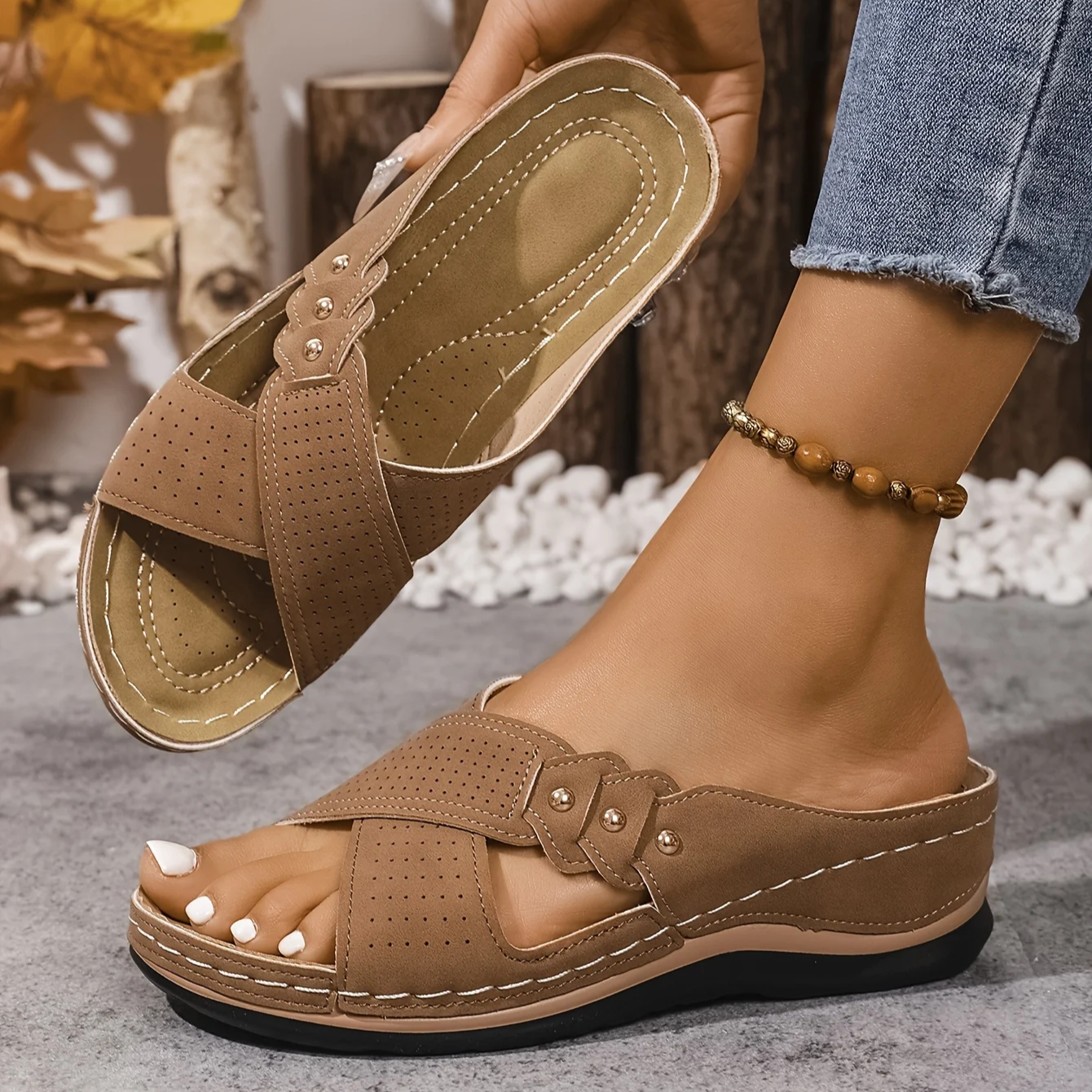 Wedge Sandals With Anti-Slip Sole