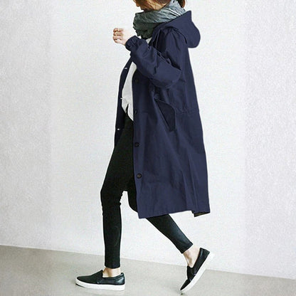 Women's Longline Button-Up Street Style Coat