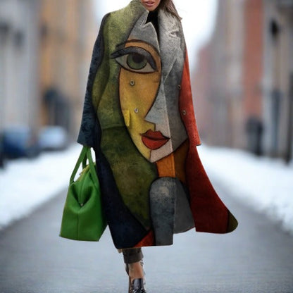 Women's Printed Oversized Longline Coat