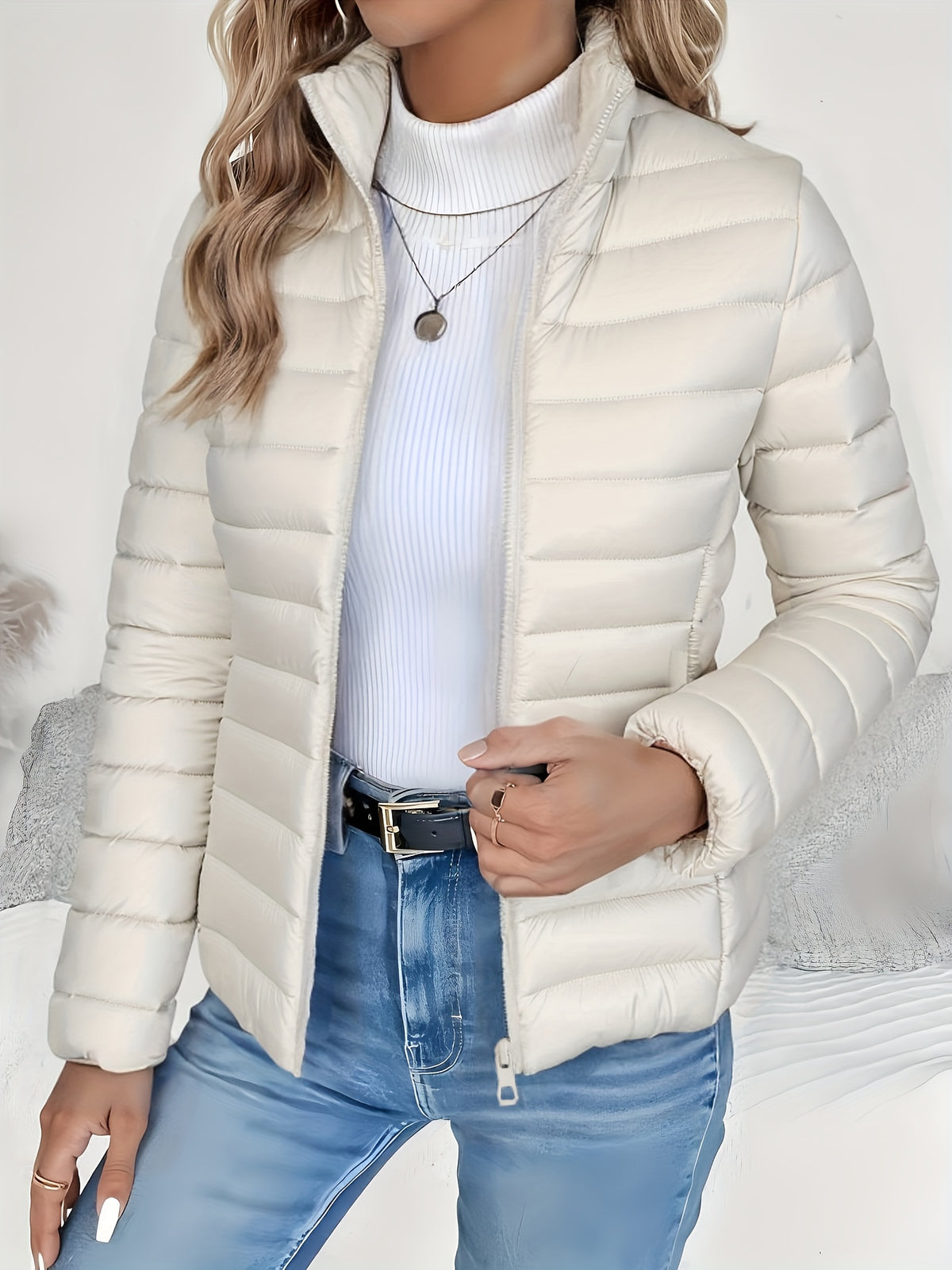 Women's Slim-Fit Quilted Puffer Jacket