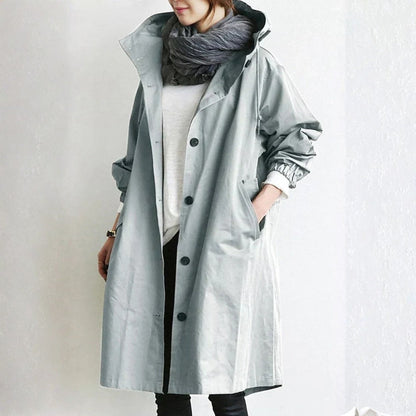 Women's Longline Button-Up Street Style Coat
