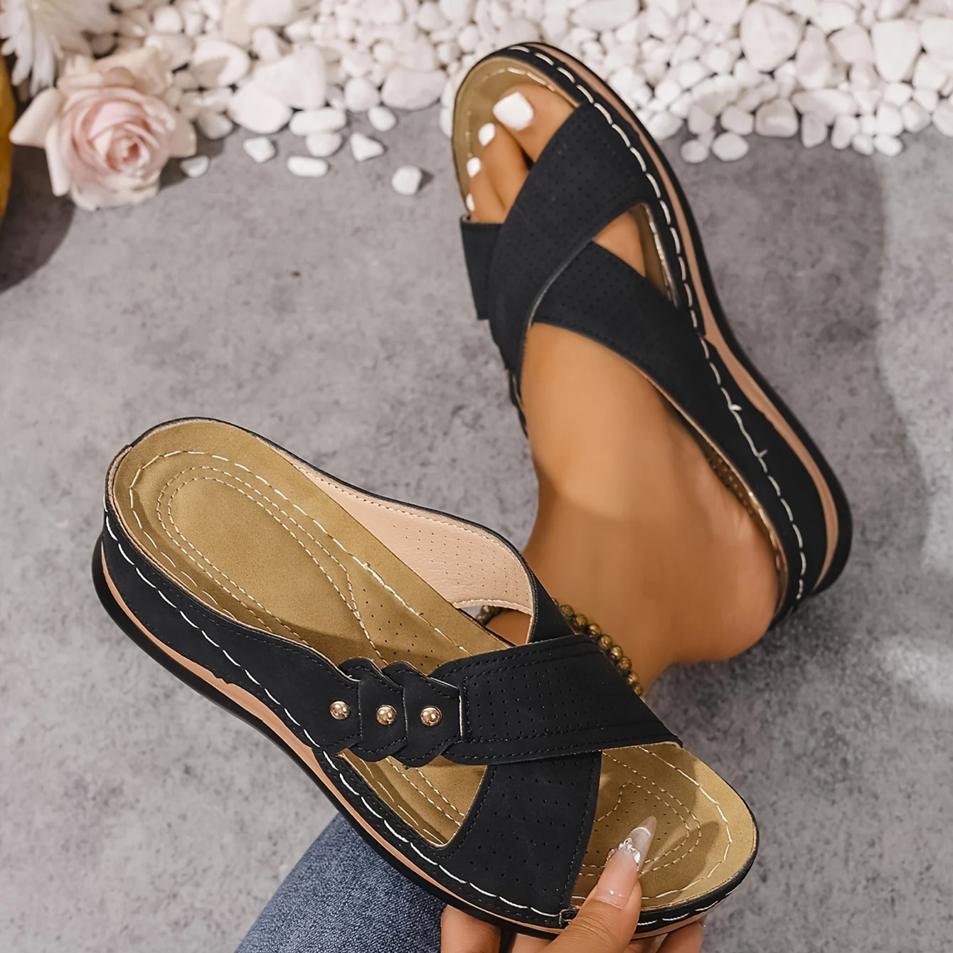 Wedge Sandals With Anti-Slip Sole