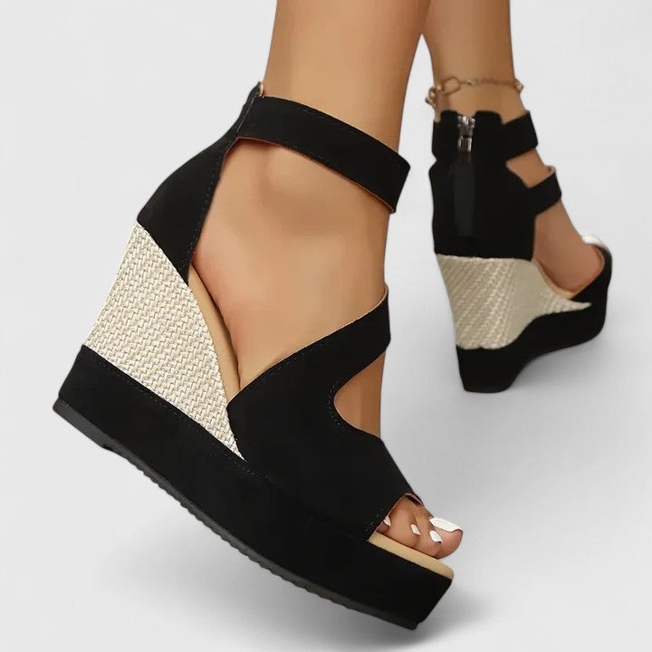 Wedge Sandals With Elastic Straps
