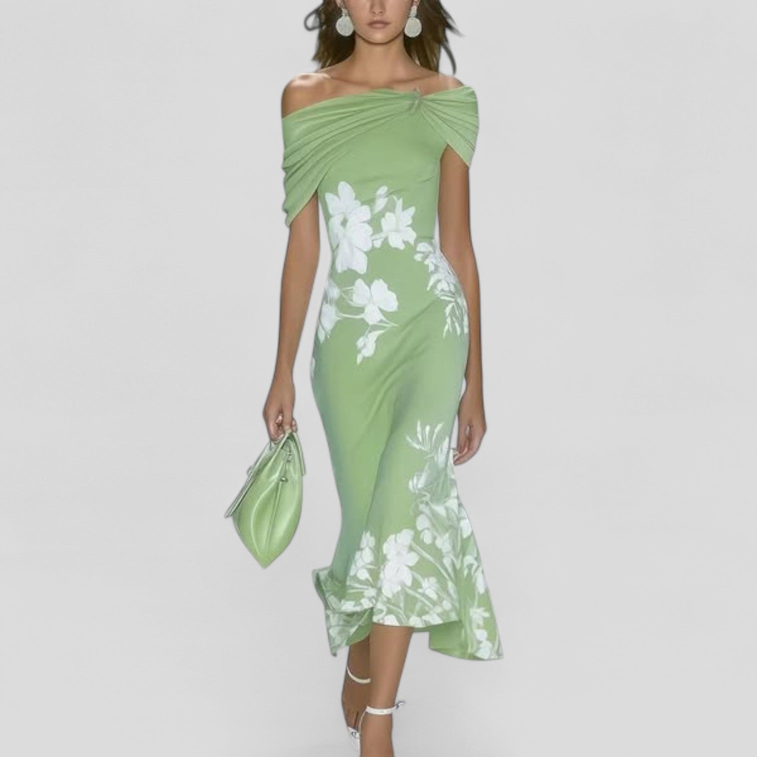 Elegant Midi Dress With Statement Print