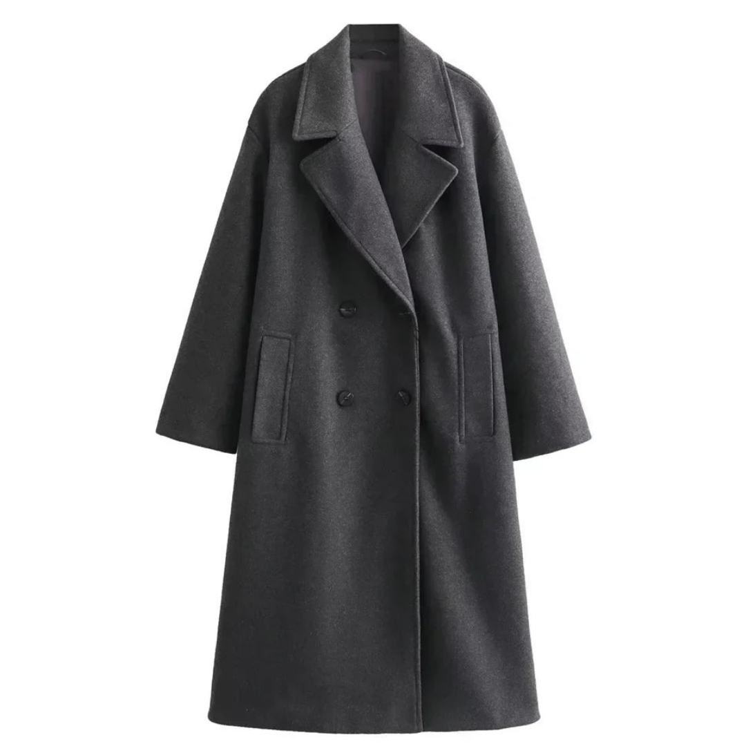 Women's Double Breasted Longline Winter Coat
