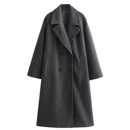 Women's Double Breasted Longline Winter Coat