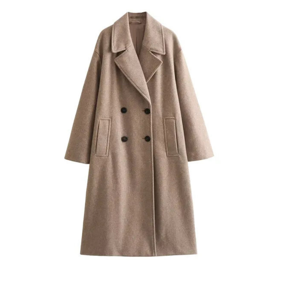 Women's Double Breasted Longline Winter Coat