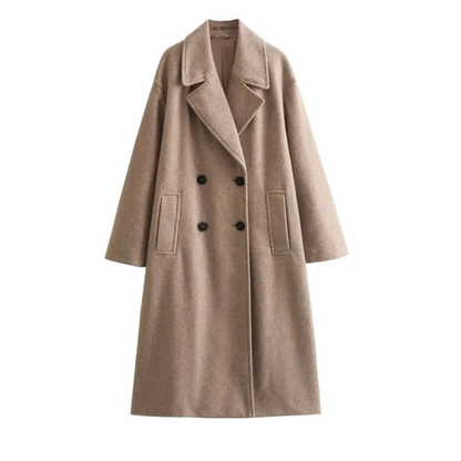 Women's Double Breasted Longline Winter Coat